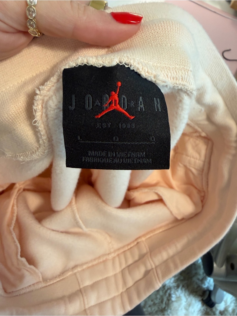 Jordan Flight large Light Pink high waisted Wide Leg Sweatpants with Drawstring - Picture 4 of 4